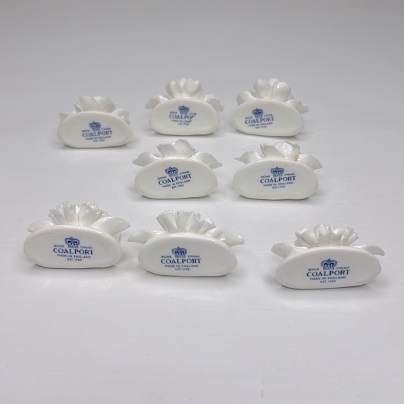 Vintage Coalport 💐 Bone China Floral Name Card Holders Mismatched Set of 8 - Picture 10 of 16